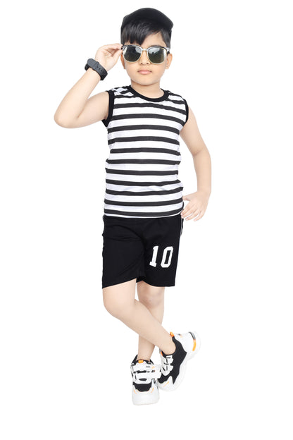 Toddler Boy's Cotton Sleeveless T-Shirt and Short Combo Set (6 Months - 8 Years)