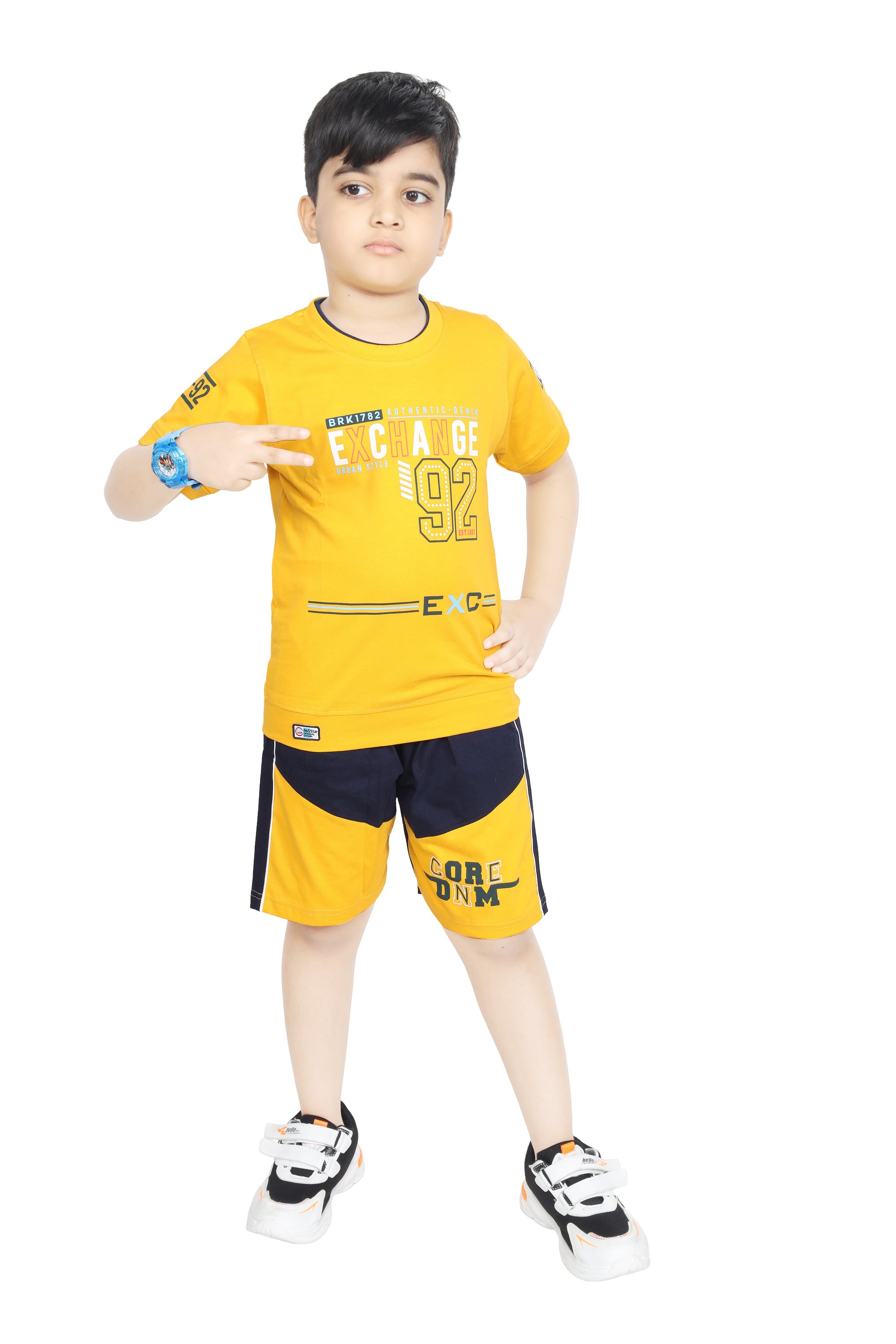 Toddler Boy's Cotton Short Half Sleeve T-Shirt and Short Combo Set (6 Months - 6 Years)