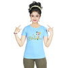 Girl’s Blossom Panda Print Cotton Sky Blue T-shirt (3 – 9 Years)